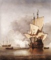 大砲 海兵隊員 ウィレム ファン デ ヴェルデ ザ ヤンガー ボートの海景を撮影